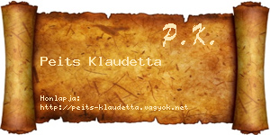 Peits Klaudetta névjegykártya